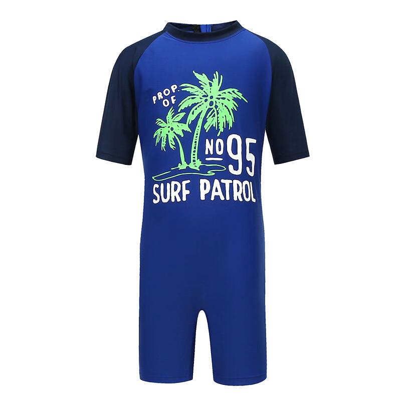 Phibee Boys' Cartoon Short Sleeve One-Piece Swimsuit