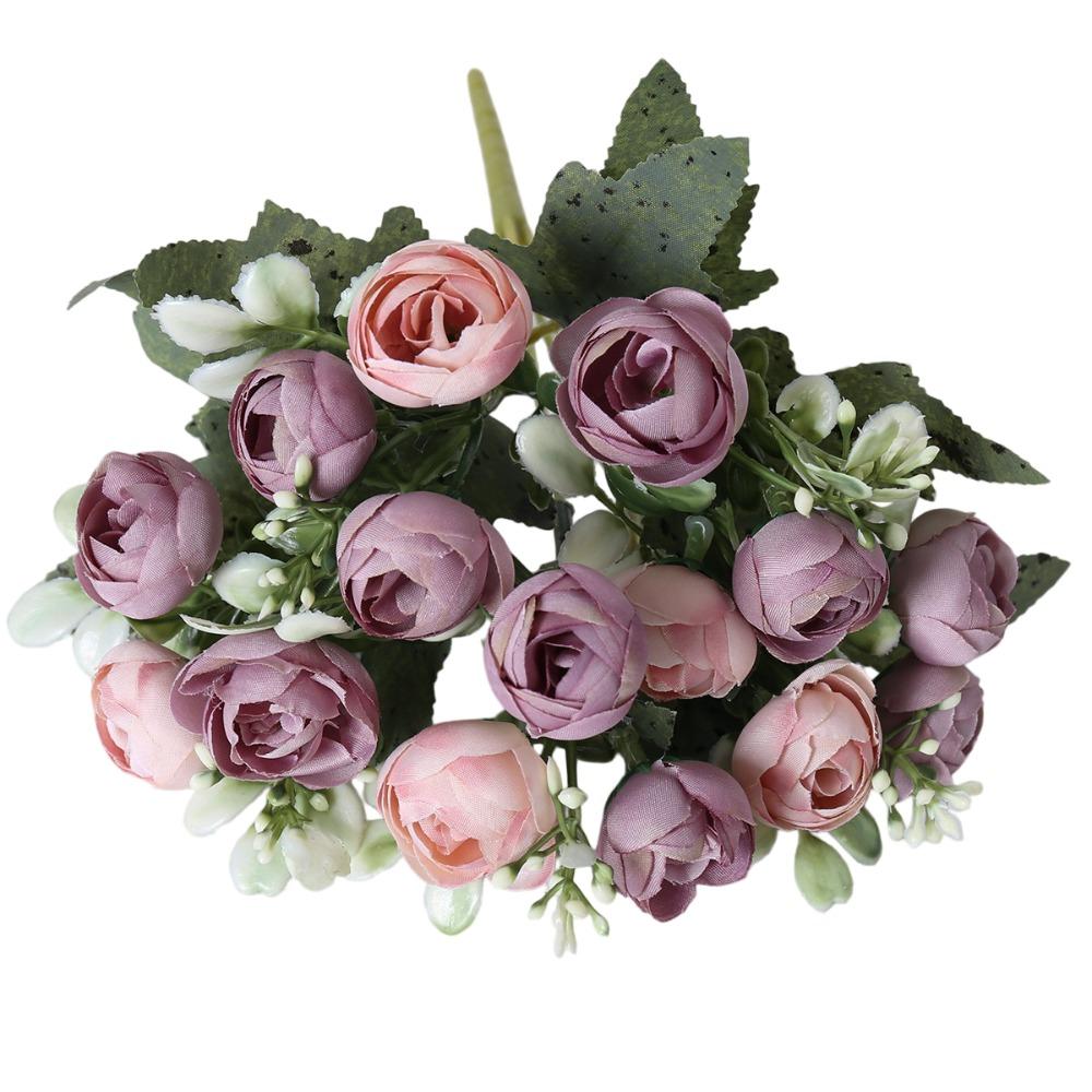

Camellia Artifiical Flower Branch 15 Peony Flower Buds Silk Flower DIY Flower Arrangement фіолетовий