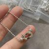 Necklace Female Small Half Diamond CNC Fine Engraving Plated 18K Thick Gold Delicate Versatile Collarbone Chain
