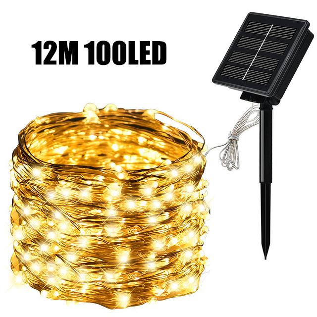 Solar LED Light Outdoor Festoon Lamp Garden Fairy Light String 1~2PC Waterproof Christmas Garland Yard Decoration Lamp 7m/12m