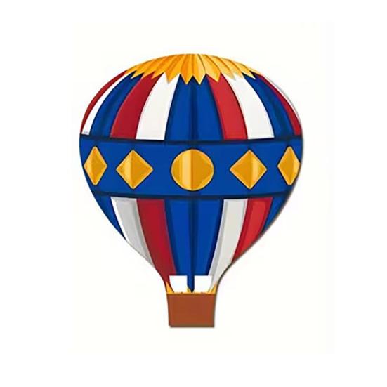1 Set Wooden Hot Air Balloon Wall Decor Nursery Kids Room Wall Art Rustic Hanging Ornaments with Stars Clouds Design Baby Shower Birthday Gift