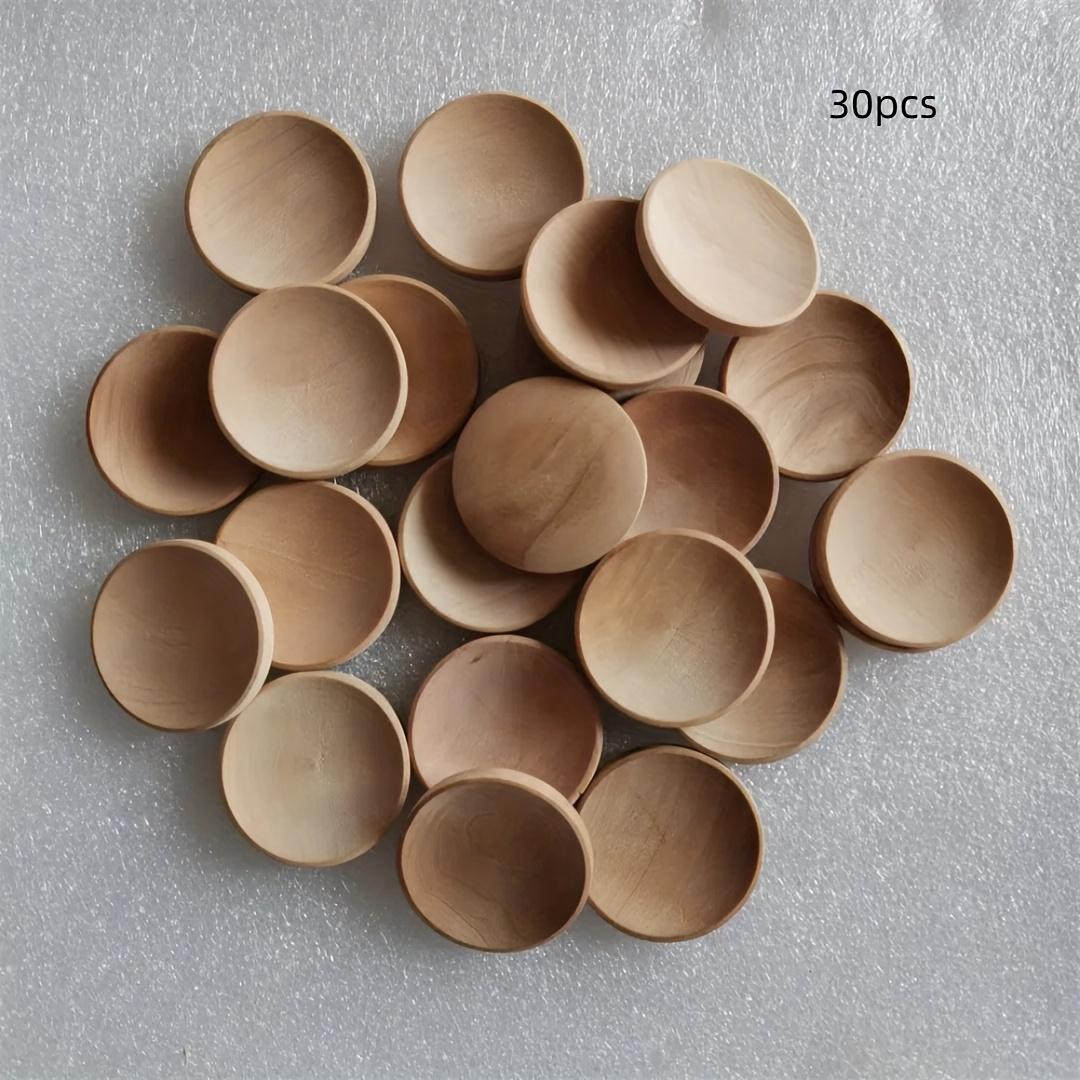 

30pcs Wooden Landscape Decorations, Round in Shape Measuring 3.5 X 5 Cm, Featuring One Concave Side and One Convex Side, Ideal for DIY Projects. 30pcs