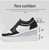 Men's Height Increasing Platform Board Shoes - Thick Sole, Color Blocking, Spring Low-Top Cowhide Sports Sneakers
