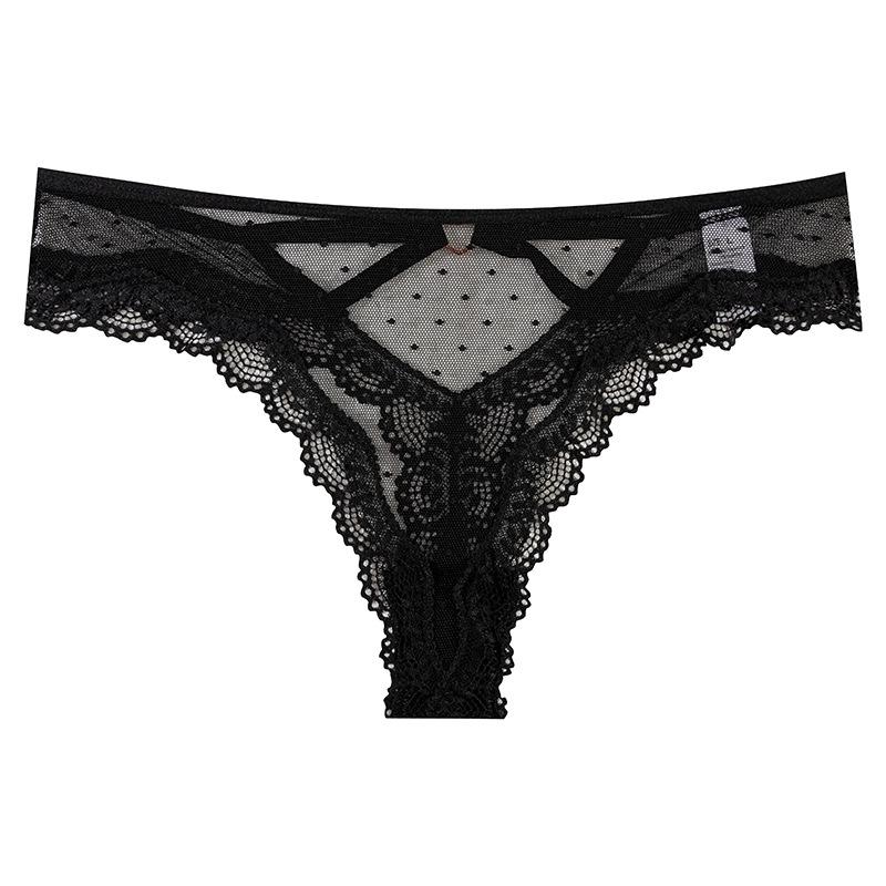 Lace Hollow Sexy European & American Style Triangle Underwear – Solid Color, Pure Desire Design.