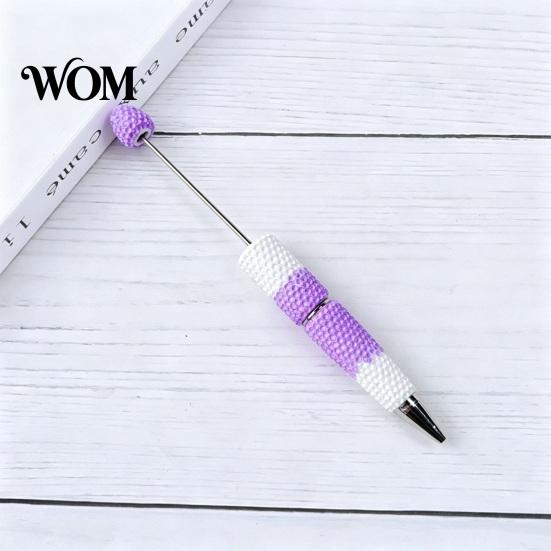 Craft Pens for Adults DIY Beadable Pen, Colorful Fancy Beaded Crafting Ballpoint Rainbow Gradient Gift Students, Party Favors, Creative Office