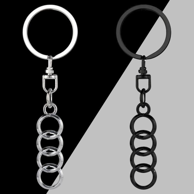 1Pcs 3D Metal Car Badge Keychain Zinc Alloy Keyrings Auto Accessories For Audi A4 A3 A5 A6 A7 A8 Q3 Q5 Q7 Q8 B5 B6 B7 B8 B9 Q7 8P 8V 8L Q7 S4 S5 S6 S7