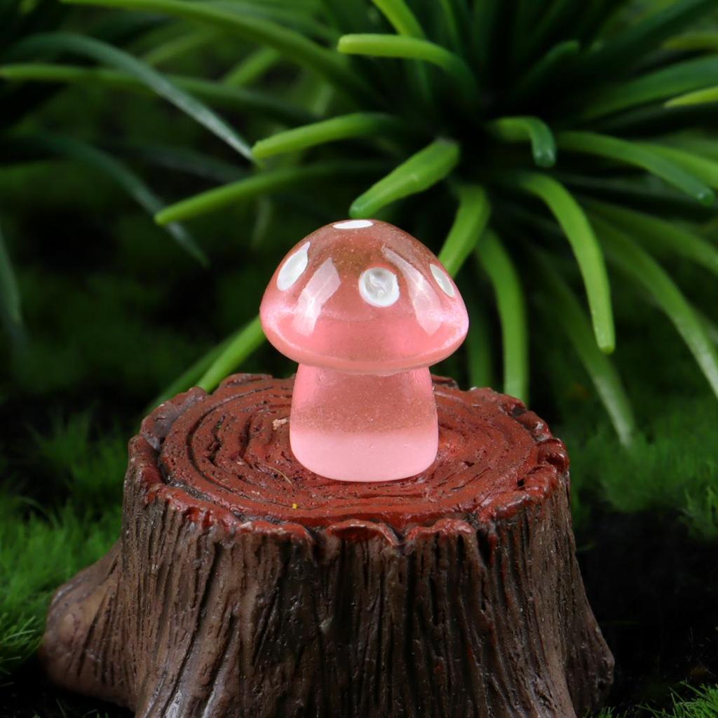 Colorful DIY Luminous 3D Mini Mushroom Jewelry Accessories for Creative Micro Landscape Landscaping