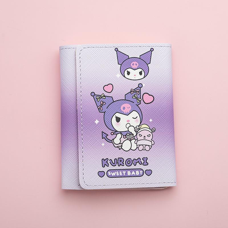 New cute cartoon change bag men's and women's zipper short multi-card wallet card bag