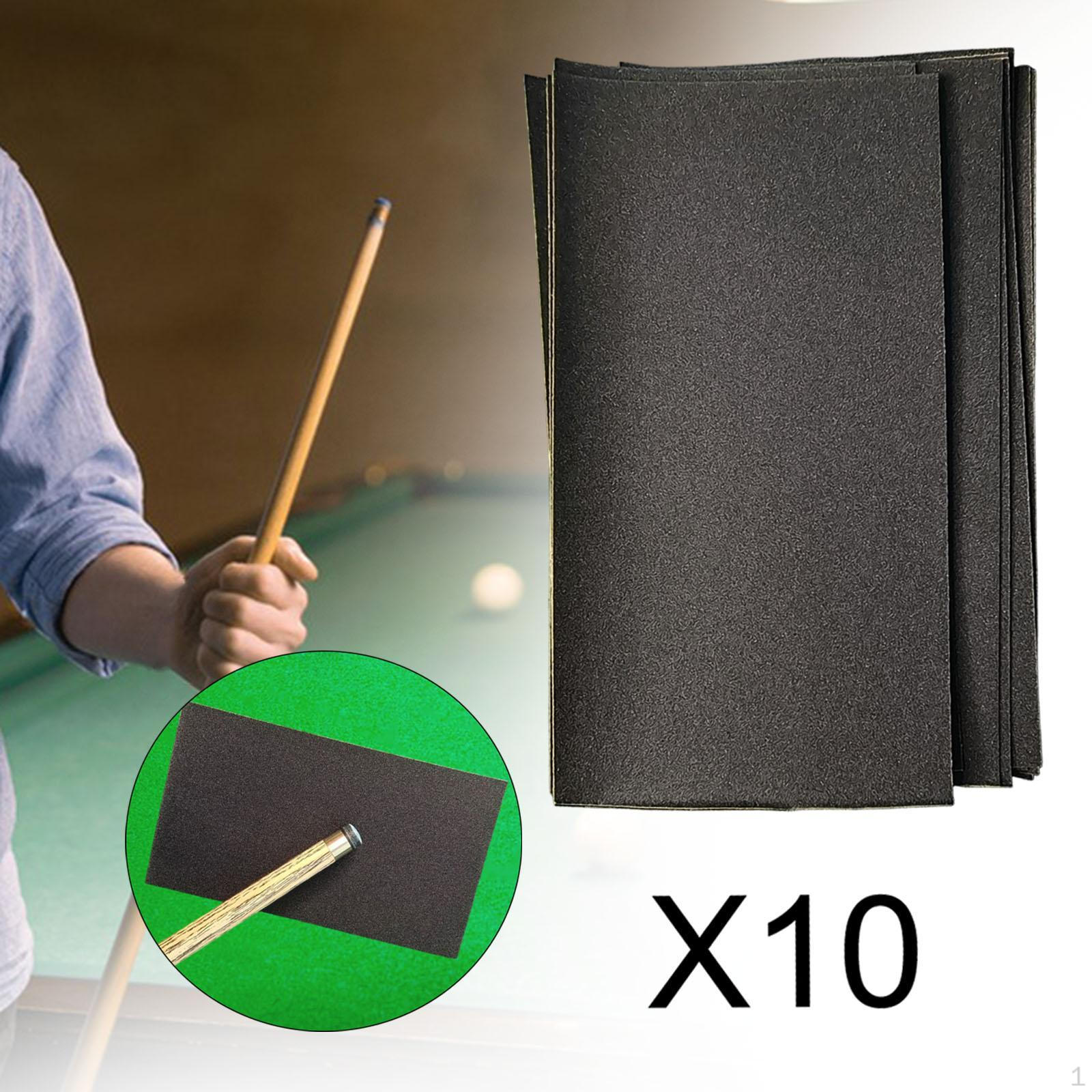

10 Pieces Pool Rod Shaft Sandpapers Cue Cleaning Tools Smoothing Burnishing Compact Billiard 1500 Grit