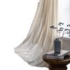 Nordic Beige Geometric Floral Lace Curtain Fabric for Living Room and Bedroom