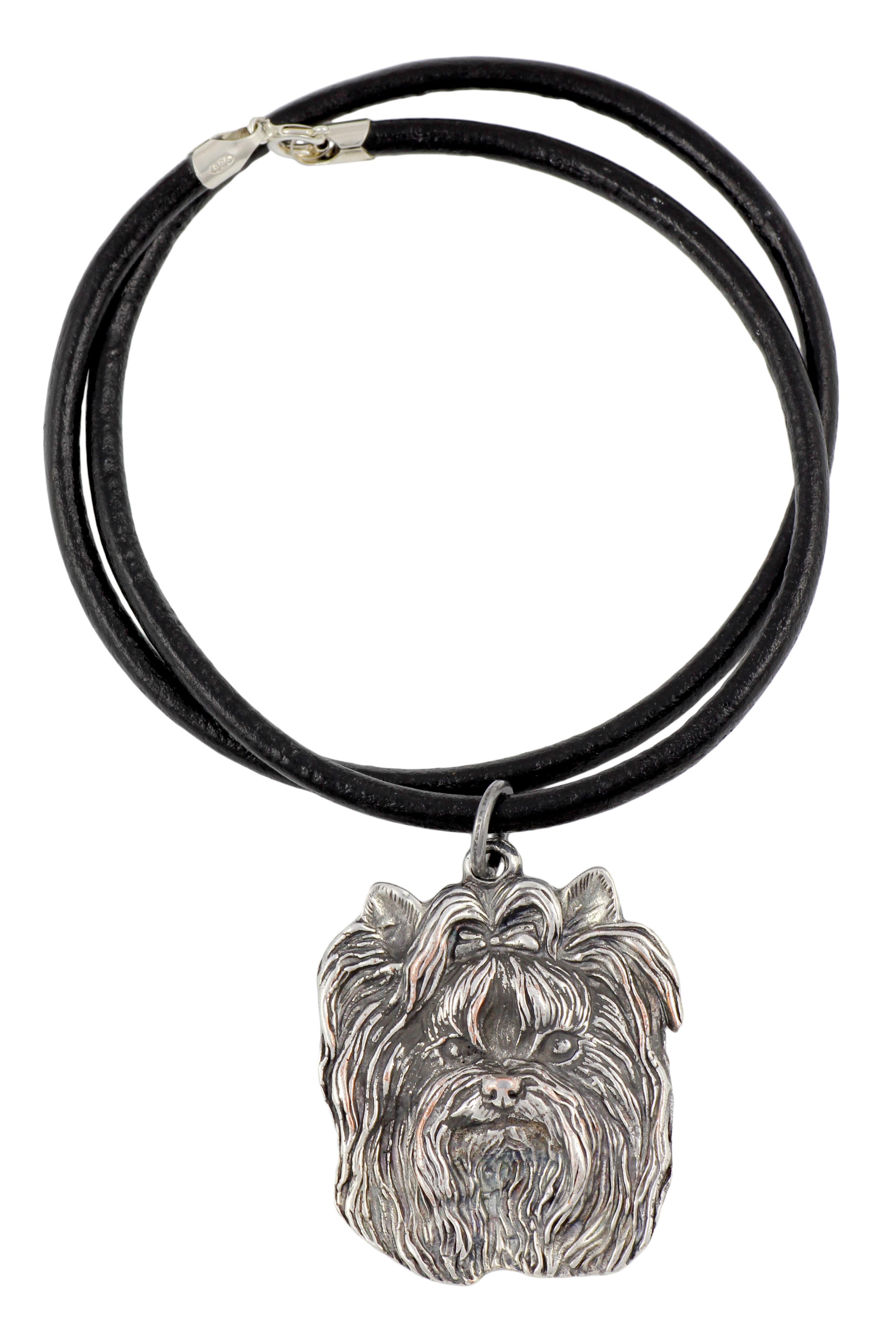

Yorkshire Terrier, Yorkie I - Necklace with dog, silver-plated pendant for dog fan, unique jewelry by Art-Dog brand срібний