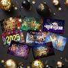 12pcs Foldable 2025 New Year Greeting Card Paper Invitations Cards  Party Favors