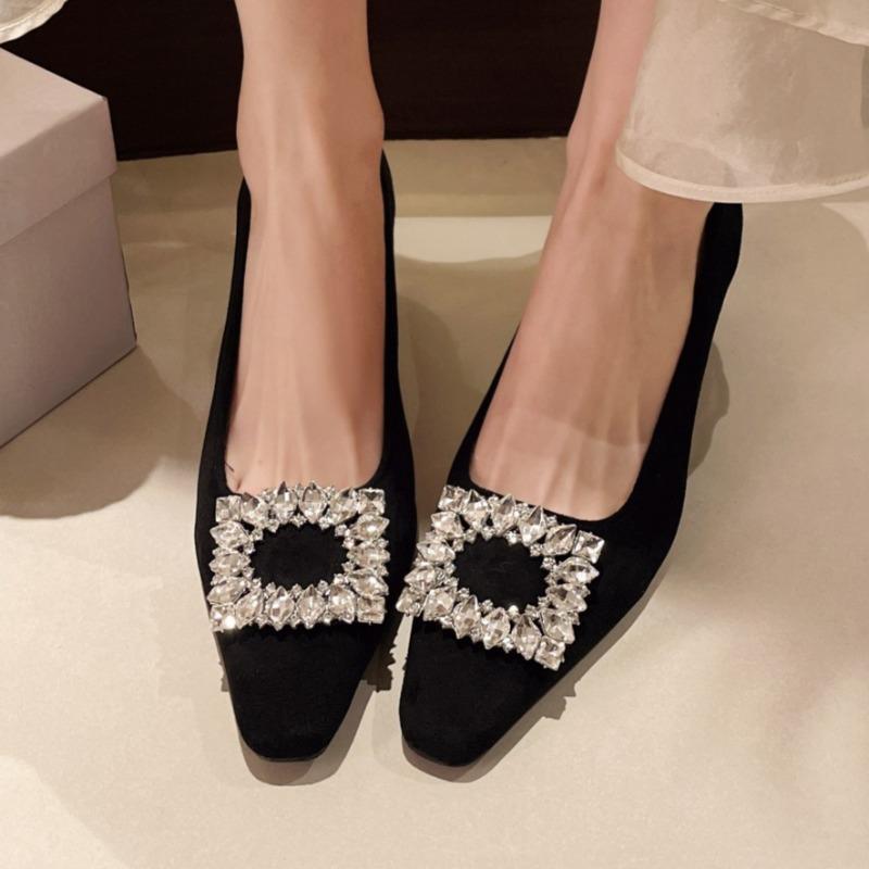 Women Spring New Suede Waterproof Designer Chunky Heel Loafers Elegant Banquet Party Ladies Wear-resistant High Heels Large Size