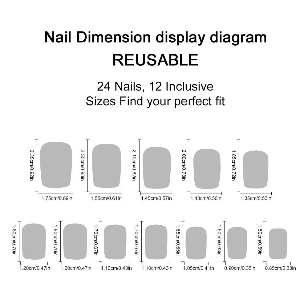 Square Detachable Purple Flower 3D Rhinestone False Nails