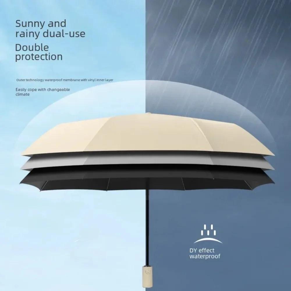 Lightweight Umbrella Automatic Advertising Small Umbrella Large Folding Wind Resistant Portable Three Fold Sunny Rainy Dual Use