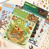Cartoon Landscape Sticker Cute Miniature World 3D Three-dimensional House Unzipped DIY Scene Handbook Sticker