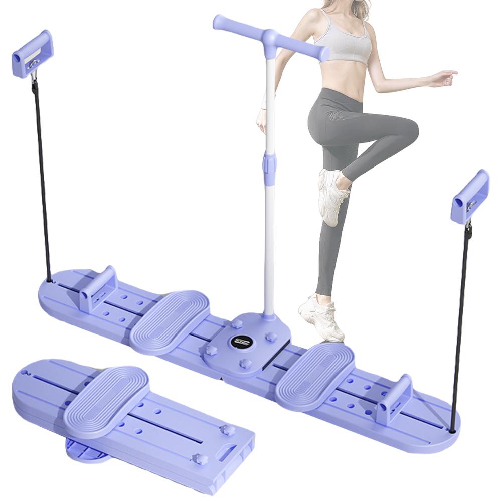 Fitness Ski Machine Foldable Ski Trainer Multi-Function Pelvic & Hip Strengthener with Handle & Pull Rope for Full Body Workout