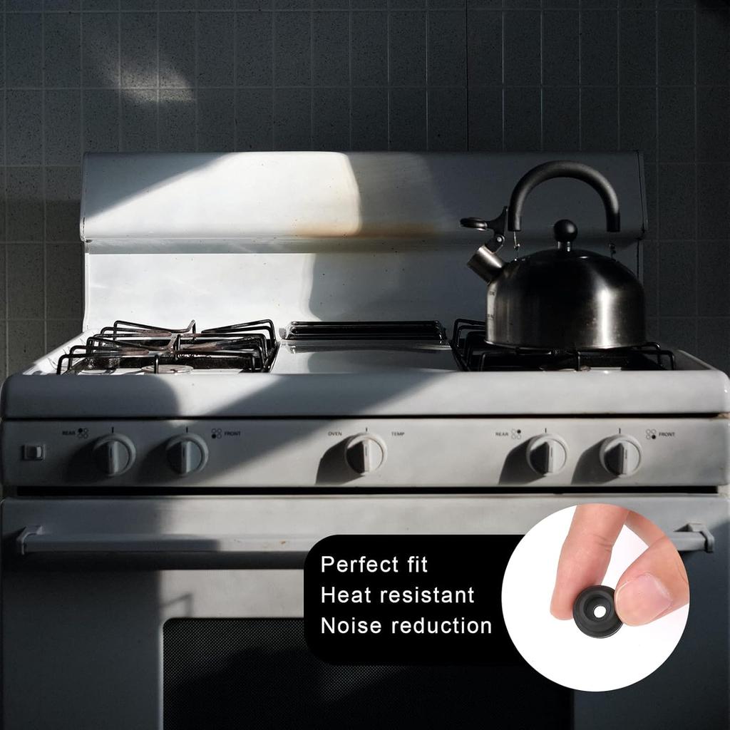 8pcs RV Stove Top Grommets, RV Stove Grommet Kit for Magic Chef and for Atwood Stove Grates Black Rubber Grommet for RV Stove-Effectively Reduce
