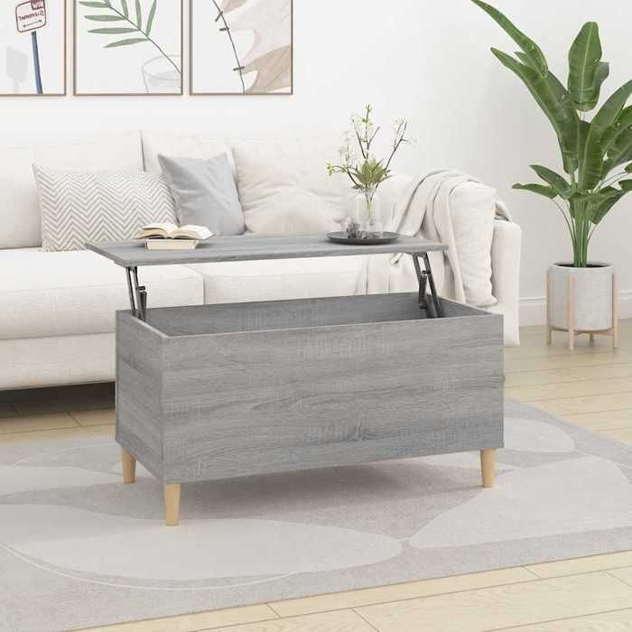 819586 vidaXL Table basse Sonoma gris 90x44,5x45 cm Bois d'ingénierie