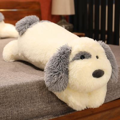 Soft Lying Fluffy Dog Plush Toys Stuffed Animal Sleep Cushion Pillow Dolls for Children Baby Birthday Xmas Gifts