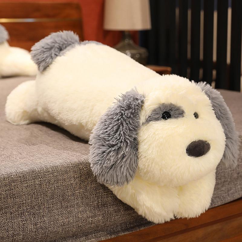 Soft Lying Fluffy Dog Plush Toys Stuffed Animal Sleep Cushion Pillow Dolls for Children Baby Birthday Xmas Gifts