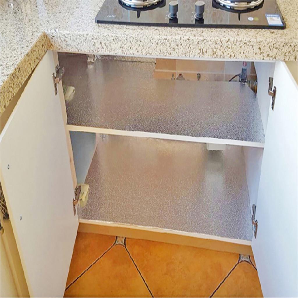 (Nikita) DIY Waterproof Oil Proof Aluminum Foil Self Adhesive Wall Sticker Stove Cabinet