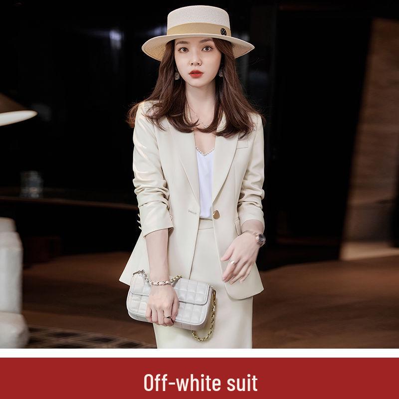 2025 Petite Women s Quilted Suit Jacket & Skirt Set - Autumn/Winter Short Style with High-End Feel S
