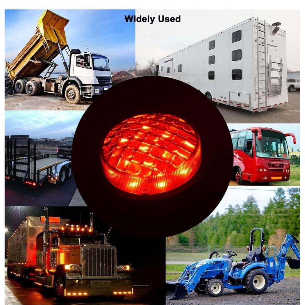 2PCS LED Trailer Marker Lights 24V Waterproof Red LED Side Marker Chicken Lights Universal for Semi Truck Freightliner Cargo