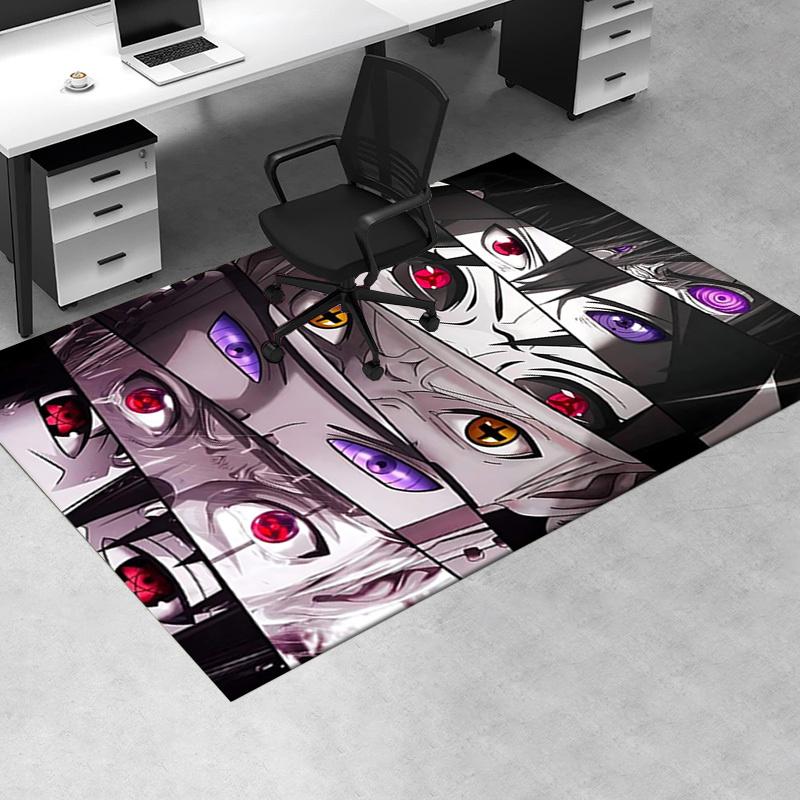 Naruto Sharingan Eyes Chair Mat - Office Carpet, Large Rug for Home Decor, Sofa Mat, Desk Protector, Gift Idea for Anime Fans, Suitable for