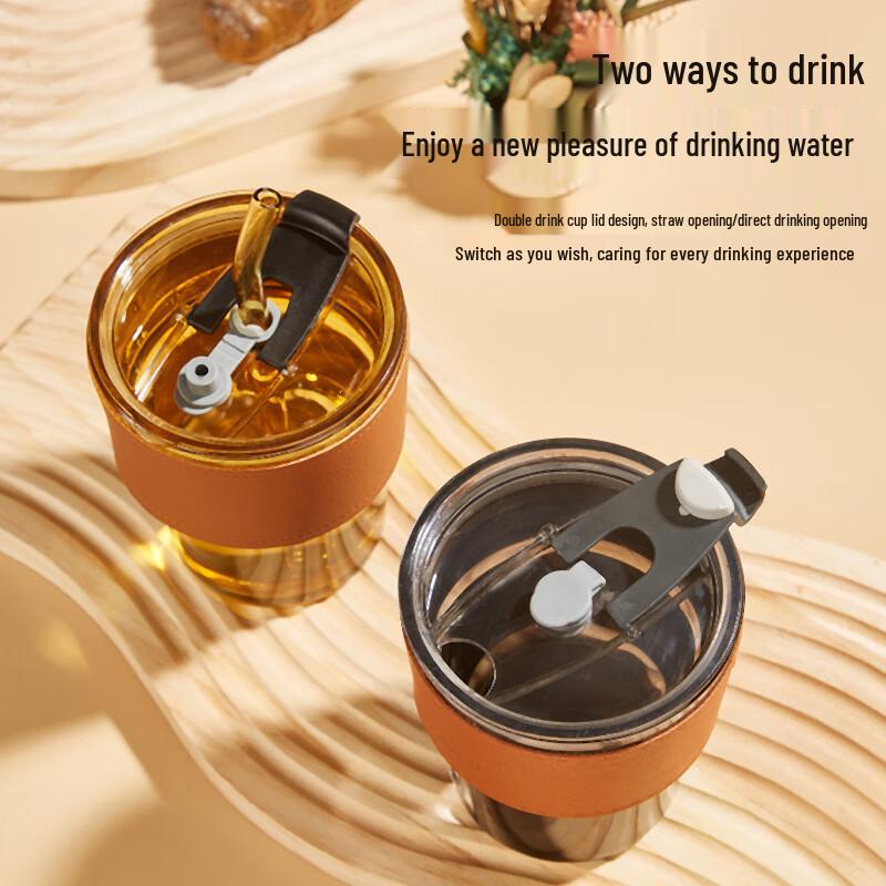Hayu Bamboo Joint Glass Cup with Straw 400ml
