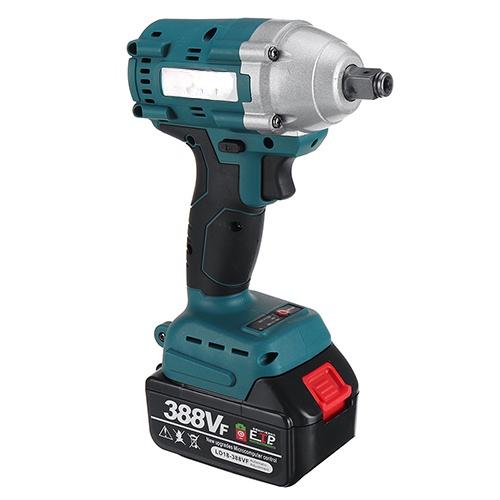 388VF 800 NM Brushless Electric Impact Wrench 1/2 Socket Wrench Woodworking Power Tools with Battery