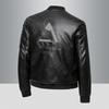 Large size men's leather jacket spring and autumn young men's leather jacket trend embroidered middle-aged men's leather jacket