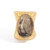 Artistic Expression Adjustable Ring For Modern Wear Featuring Geometric Design And Gradient Finish And Comfort Fit