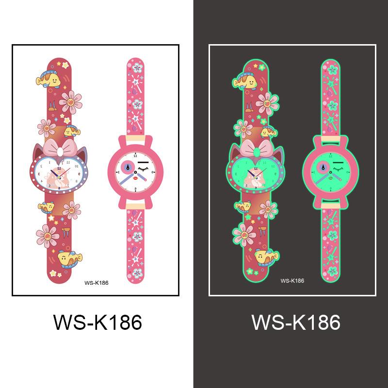 Luminous Waterproof Tattoo Stickers for Kids: Cross, Watch, Boys & Girls Designs