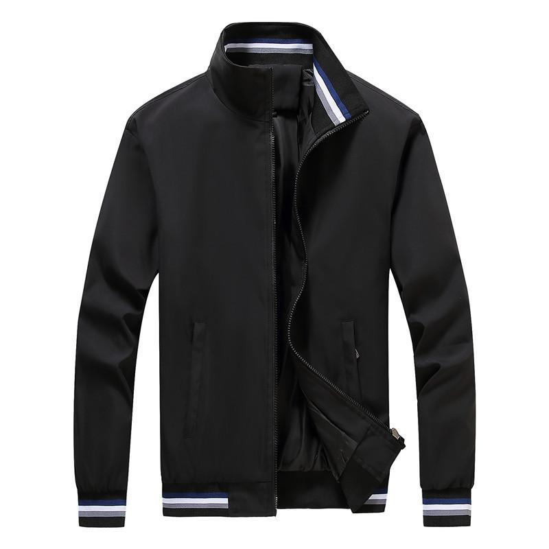 Chaqueta de hombre Otoño e Invierno Chaqueta deportiva informal con cuello alto Chaqueta de moda versátil con cremallera para hombre