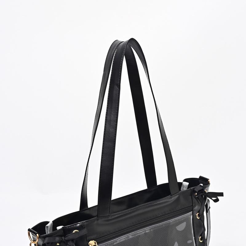 Ita-Tasche im japanischen Stil mit weichem Lederband - Große Kapazität, transparent, von Anime inspiriert, einzelne Schulter für Frauen und Mädchen