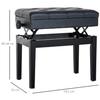 Panca per Pianoforte, Panca Regolabile in Altezza con Scomparto Portaoggetti, Gambe in Legno, Sgabello per Pianoforte in Ecopelle, per Sala Musicale, Capacità di Carico fino a 200 kg