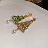 Crystal Rhinestone Pendant Star Christmas Tree Earring Studs Sweet Merry Christmas Earrings  Party