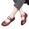 Soft-soled mother shoes are comfortable and non-slip, middle-aged retro small leather shoes are lightweight, 2025 autumn new one-word buckle single s