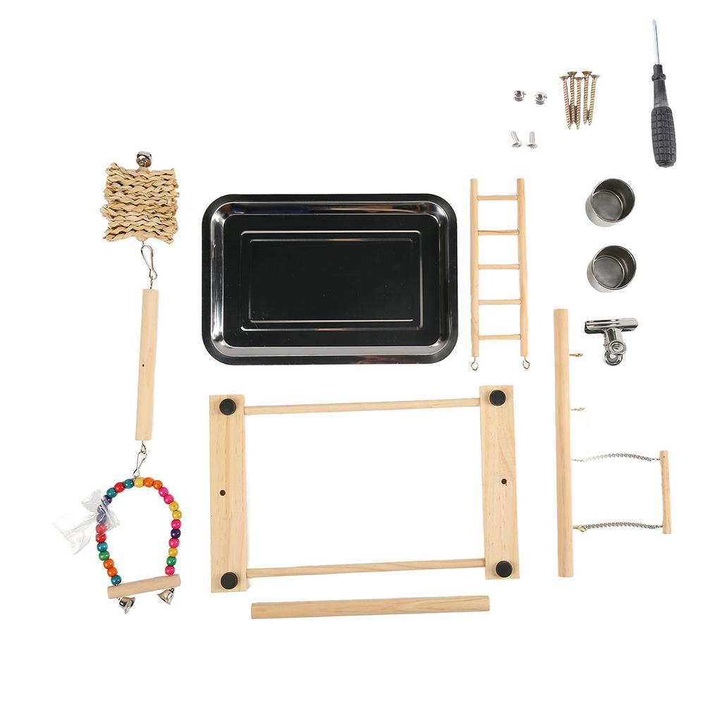 Bird Playground Safe Bite Proof Relieve Boredom Wood Parrot Playstand Stand for Birds Parrots