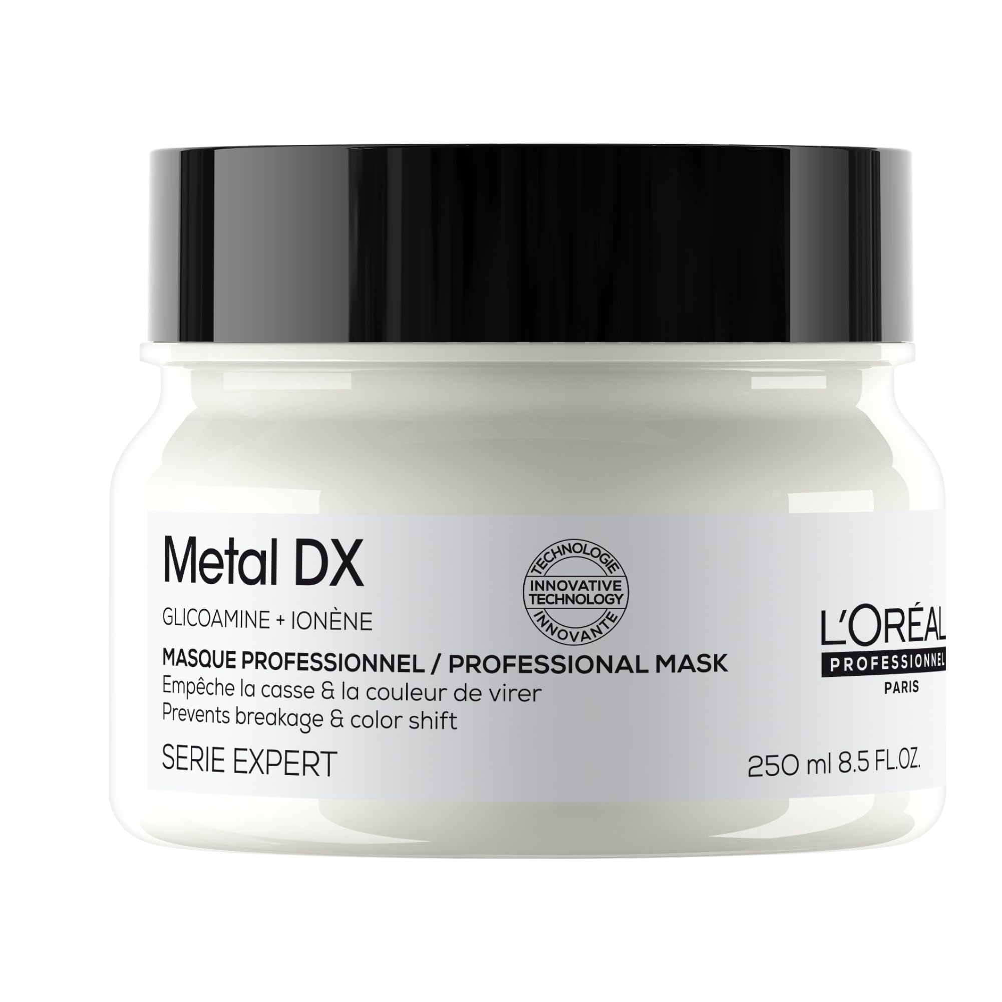 

Профессиональная металлическая маска DX для волос Подходит для всех типов волос Предотвращает ломкость волос Поддерживает красивый цвет 250 мл L Oreal Уход, типы, Металл, ломкость, белый