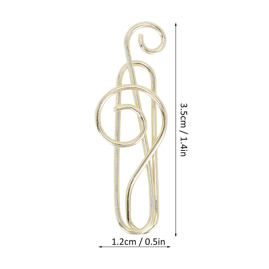 20Pcs Musical Note Paperclip Music Binder Shape Creativity Modeling Metal Craft Supplies