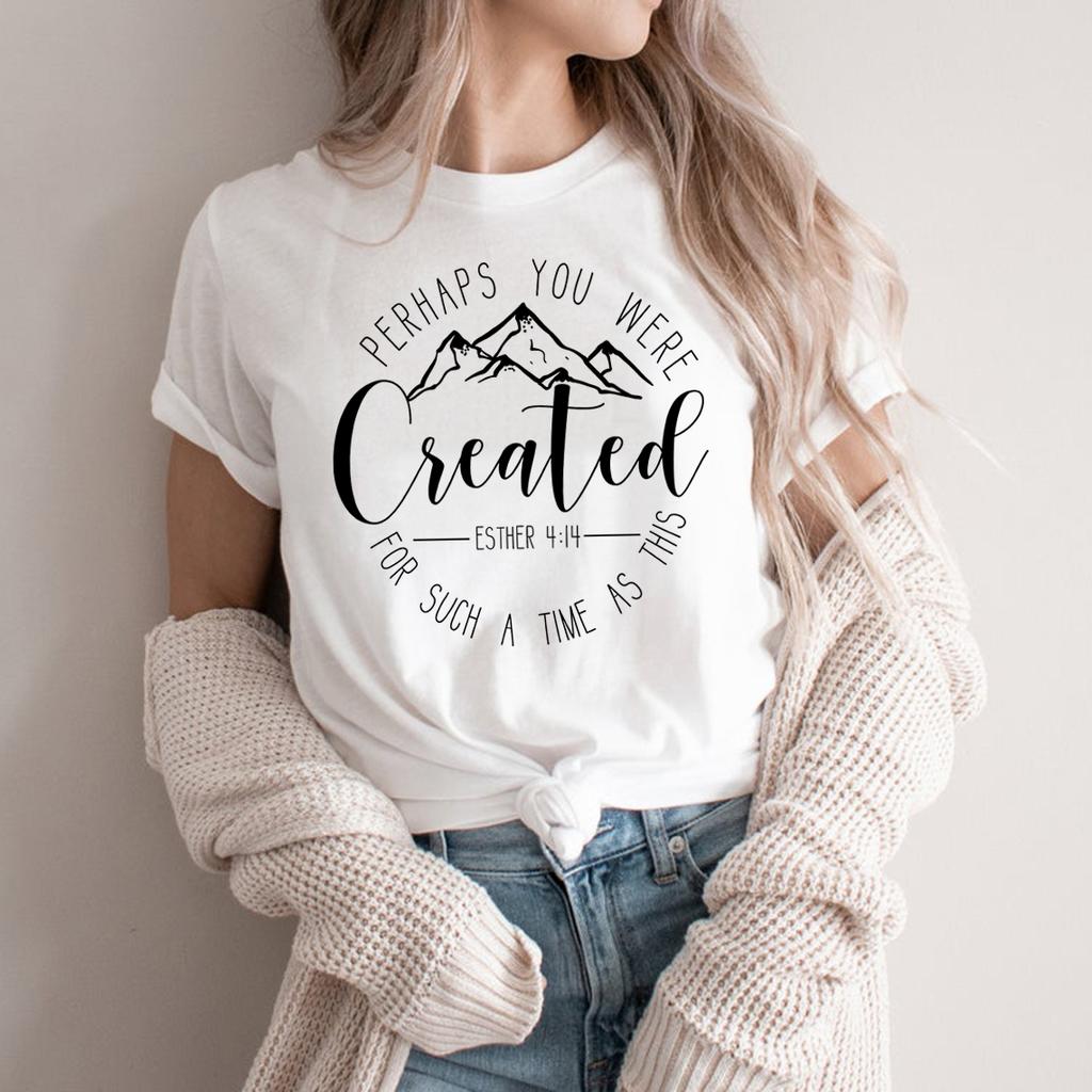 Perhaps You Were Created TShirt Christian Clothing Esther 414 for Such A Time As This Unisex Tshirt Faith Tee Women Tshirts