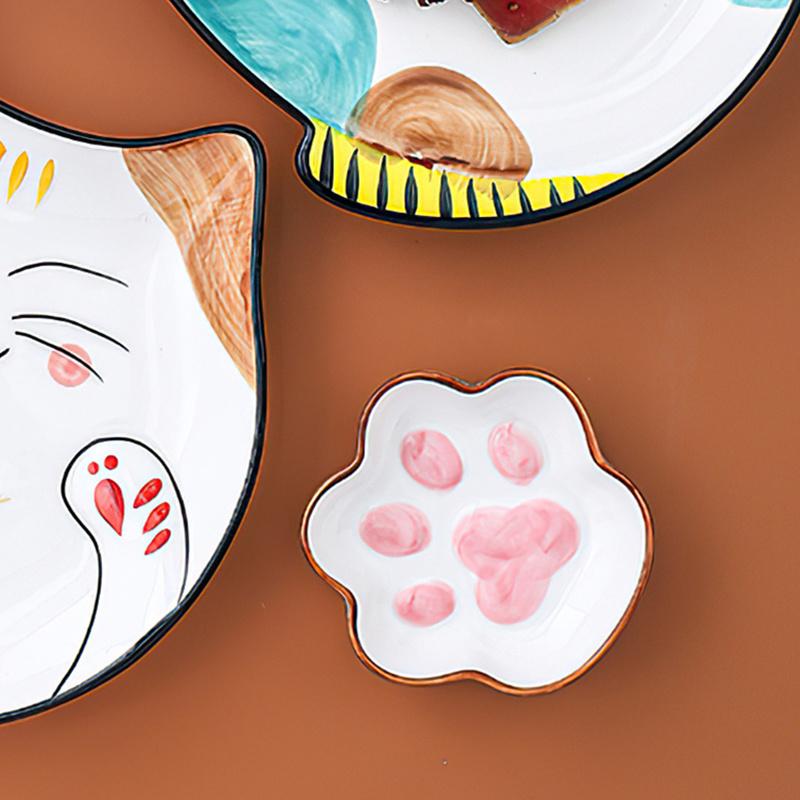 Keramisch Kruidenbakje Japan Creatief Kattenpoot Sausbakje Porselein Tafelgerei Koreaans Schattig Sojasausbord Huiskeukenbenodigdheden
