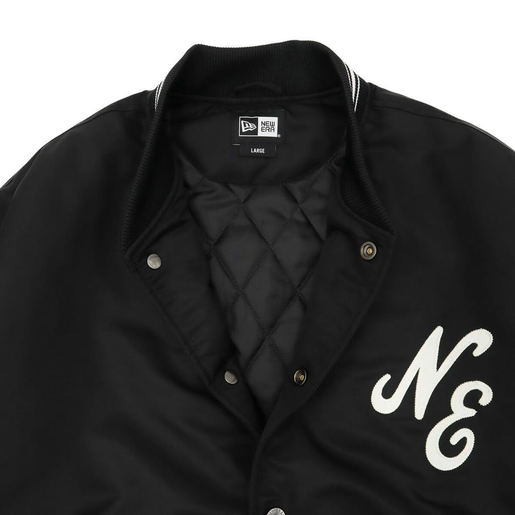 New Era Nylon Varsity Jacket Size Exclusive To Stylish Outfit for (14169646, NER34A6279), Black, L, ONSPOTZ. Unisex, Streetwear-inspired, Travel.