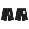 Purple Jeans Streetwear Loose Fit Denim Shorts Men Women Mid-Rise Straight Cut With Embroidery Stone Wash
