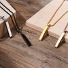 Personalized 1-4 Sides Pillar Necklace for Men Women,Stainless Steel Rectangle Vertical Bar Pendant Necklace Gifts