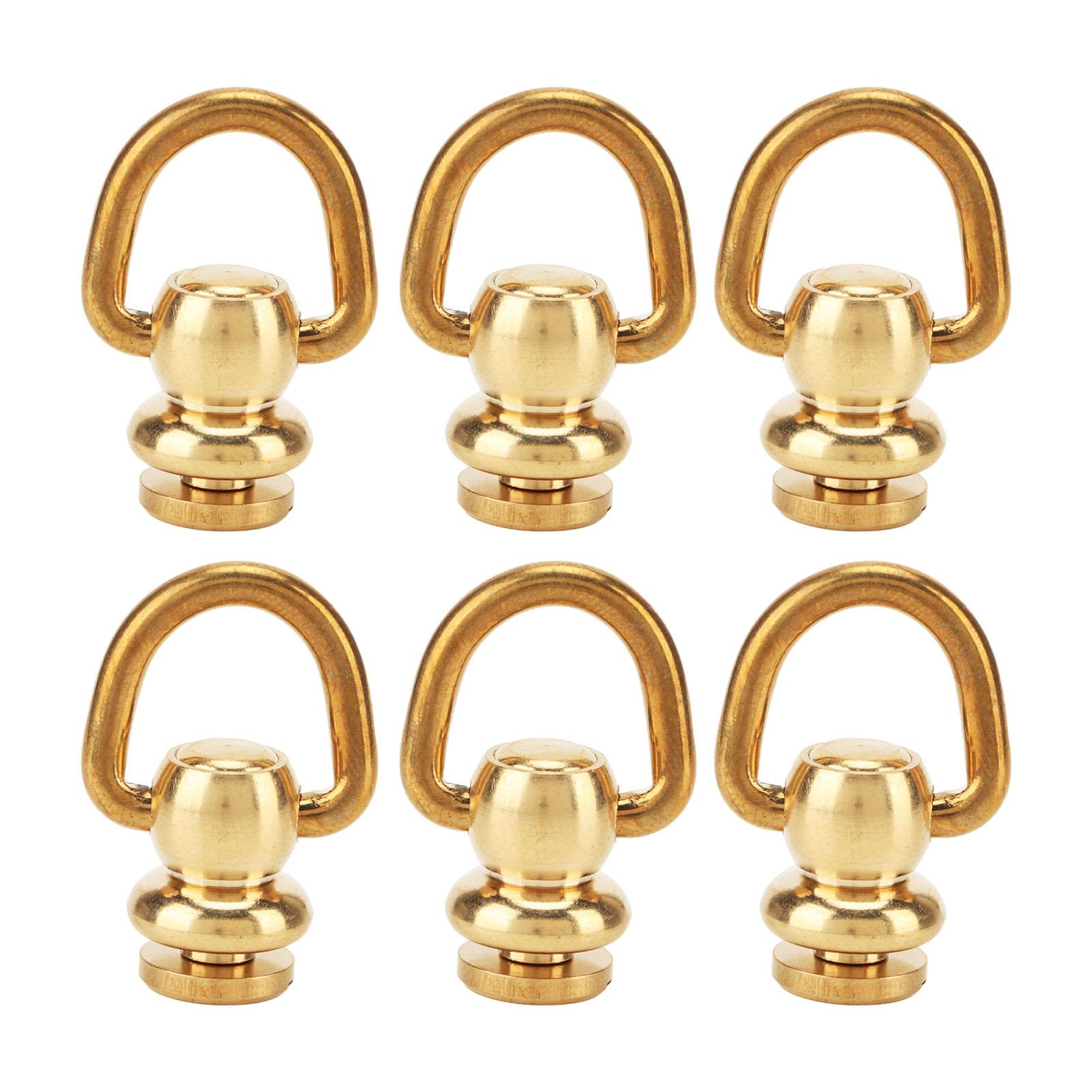 

12 Sets D Stud Screw Gold Brass Metal Plating D Rivets for Leather Wallet Strap Shoes Decoration