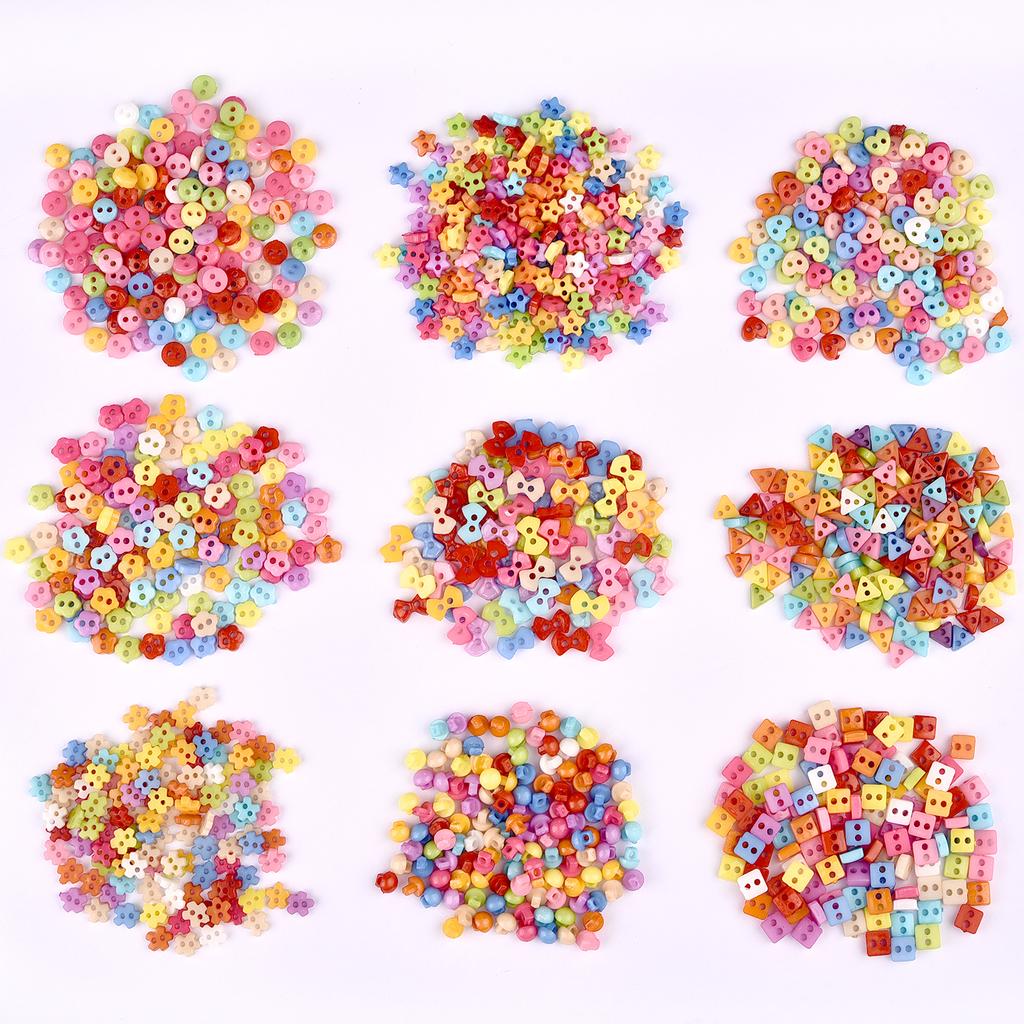 100pcs Mini Buttons Plastic Doll Clothes Round Buckles Buttons for Handmade Cartoon Garment Sewing DIY Craft Needlework