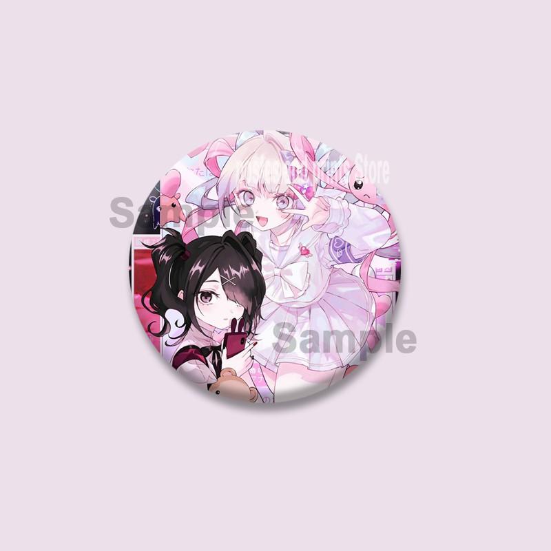 Pop Game Needy Streamer Overload Button Pins Cartoon KAngel Cosplay Badge Ame-chan Round Brooch Bag Hat Decor Jewelry Toys Gifts